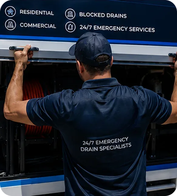 A licensed Abbotsford plumber at the service van