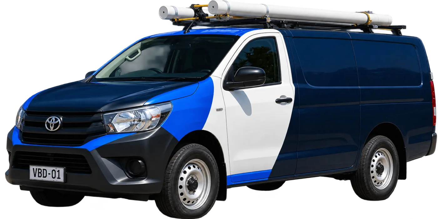 Our van, covering Abbotsford and the surrounding suburbs